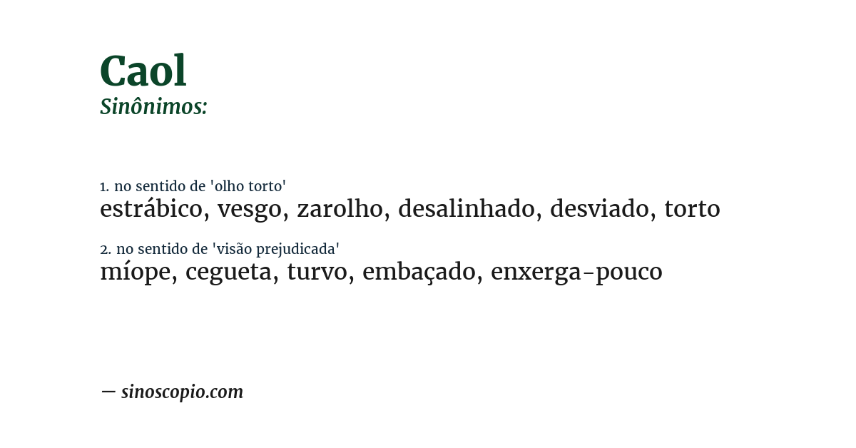 Sinônimo de caol
