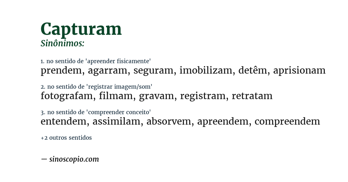 Sinônimo de capturam
