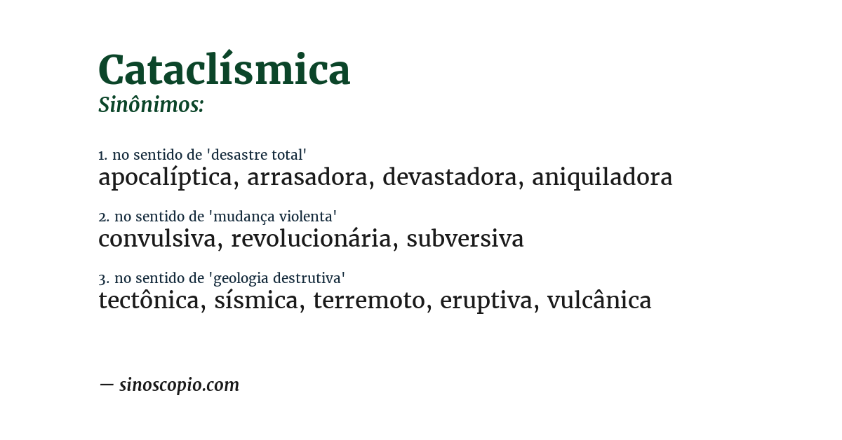 Sinônimo de cataclísmica