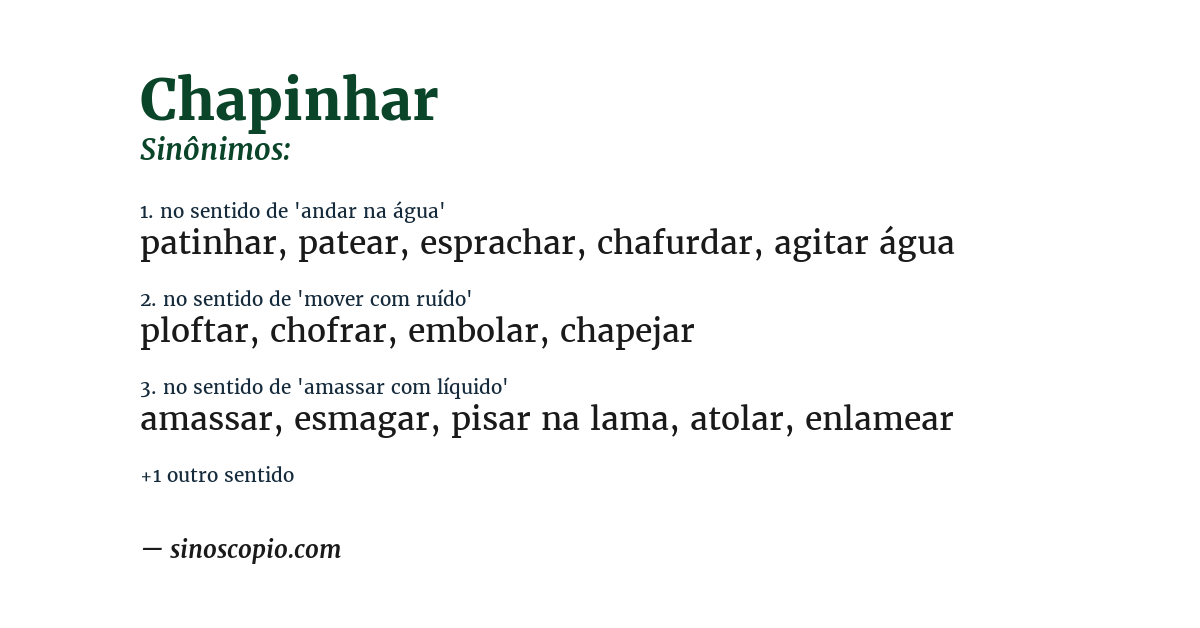 Sinônimo de chapinhar