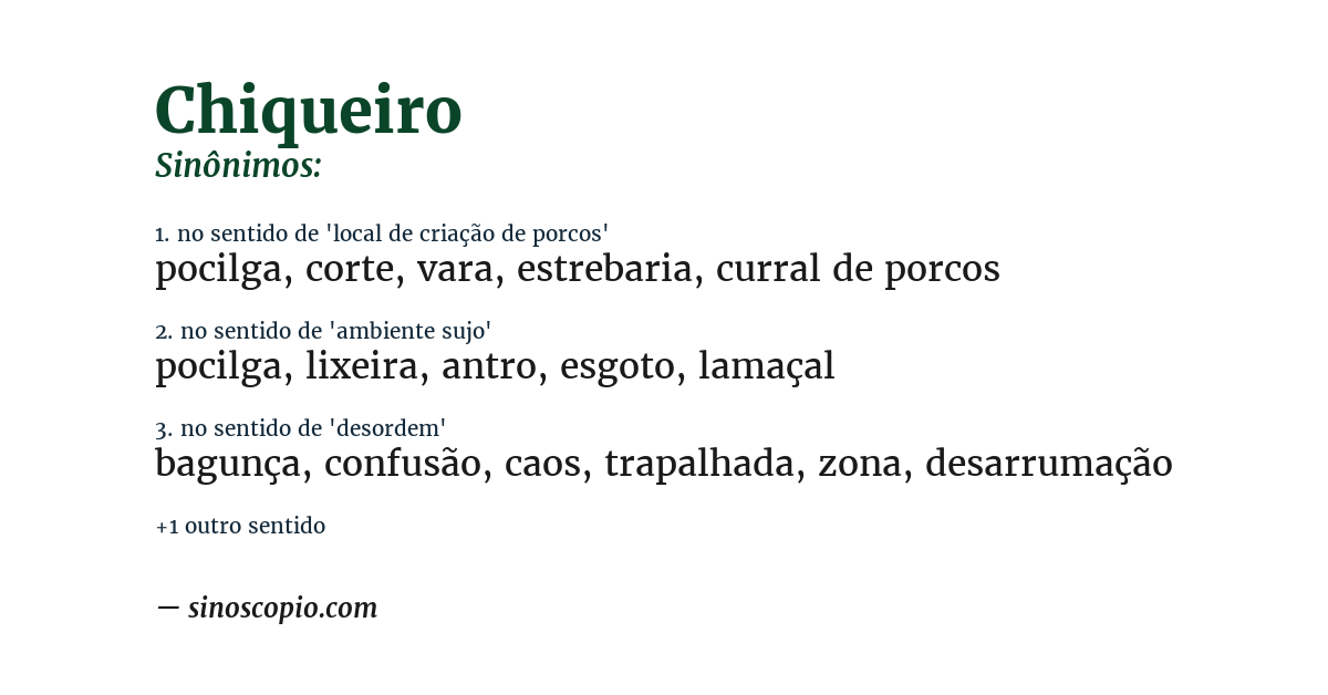 Sinônimo de chiqueiro