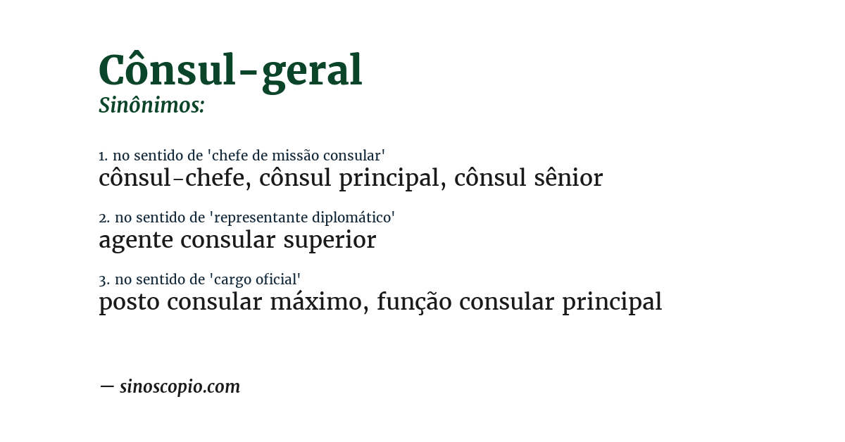 Sinônimo de cônsul-geral