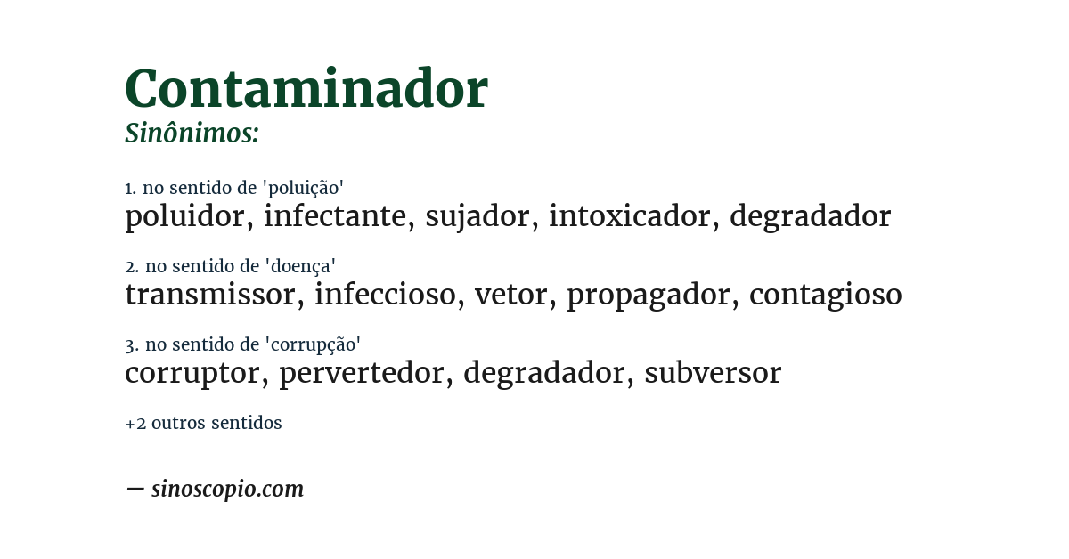 Sinônimo de contaminador