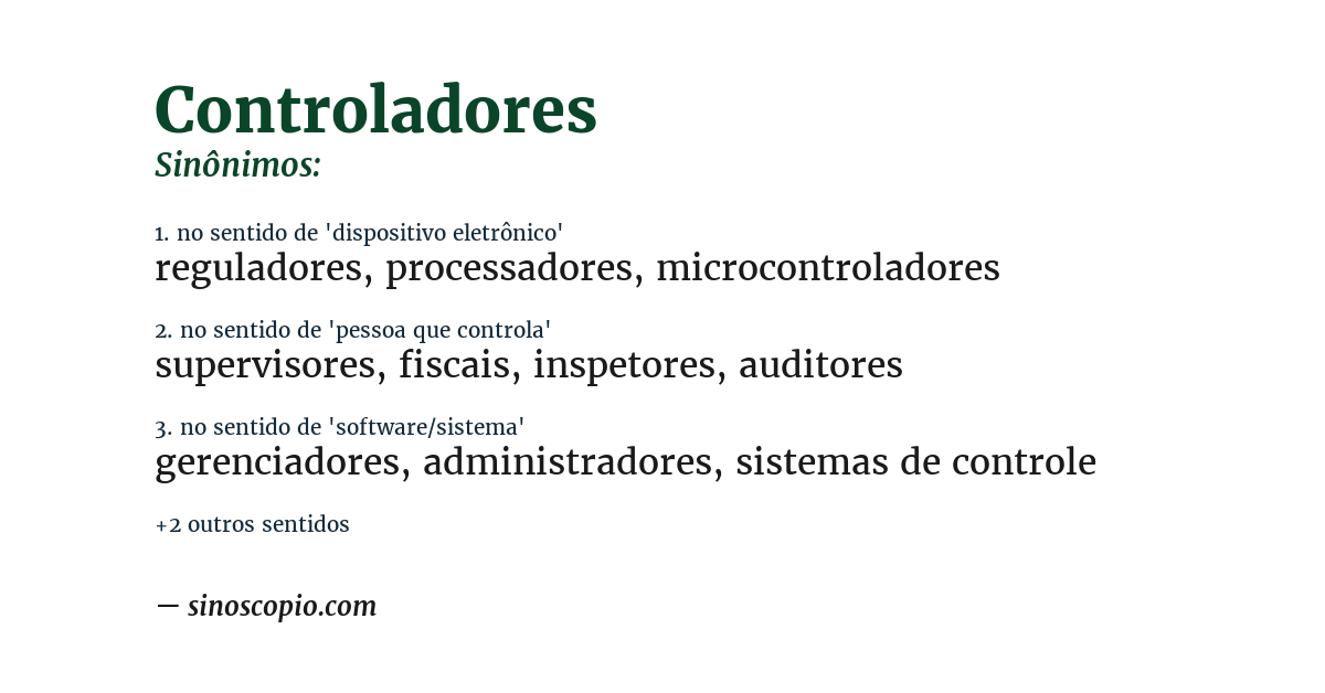 Sinônimo de controladores