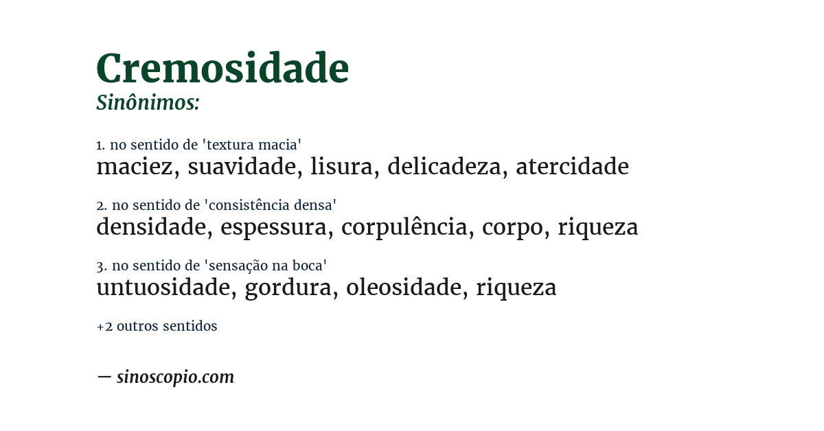 Sinônimo de cremosidade