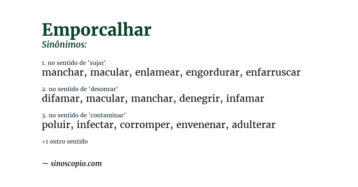 Sinônimo de emporcalhar