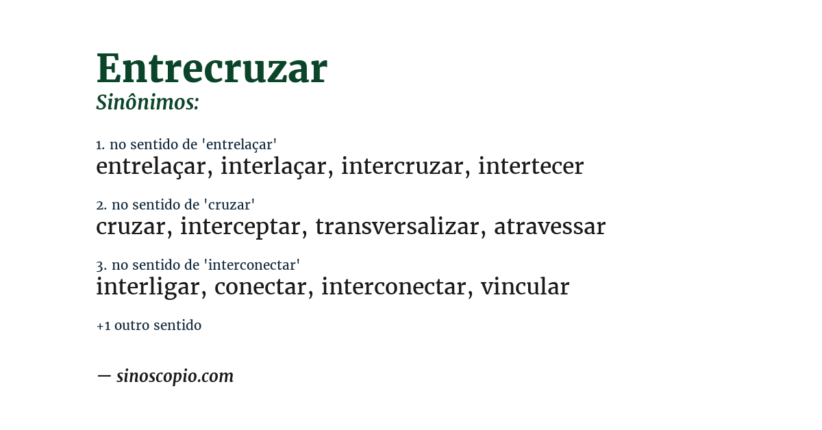 Sinônimo de entrecruzar