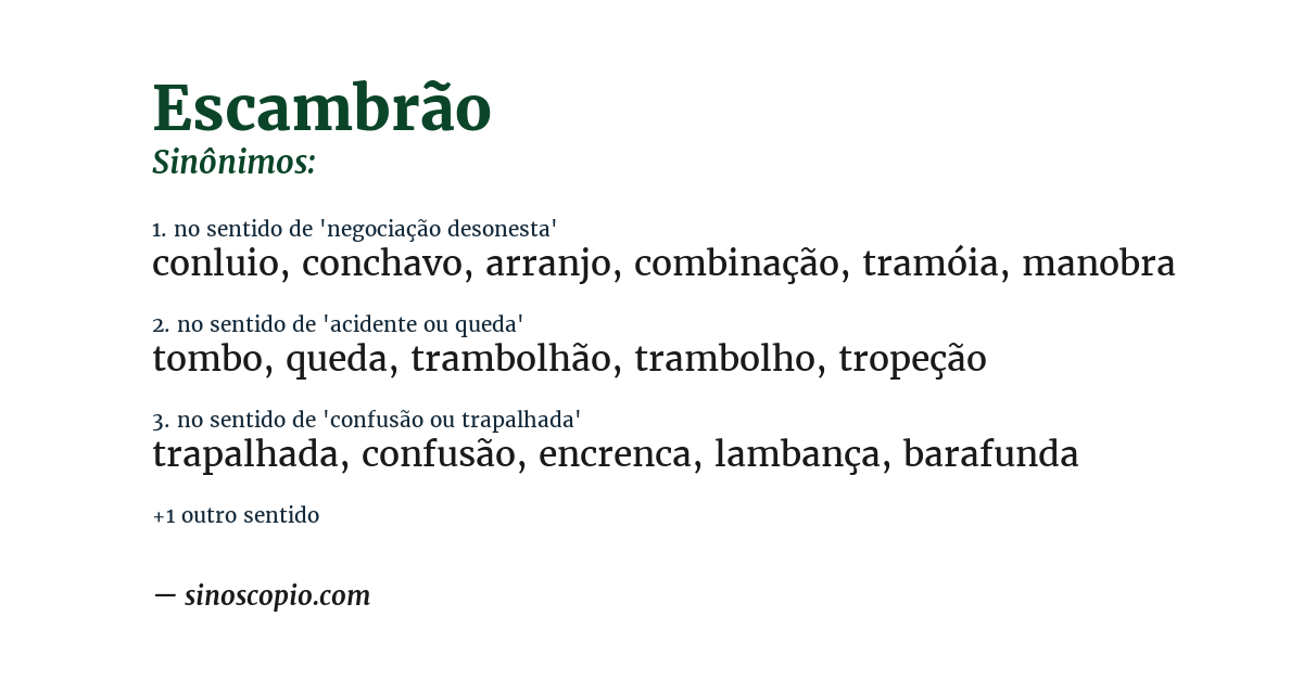 Sinônimo de escambrão