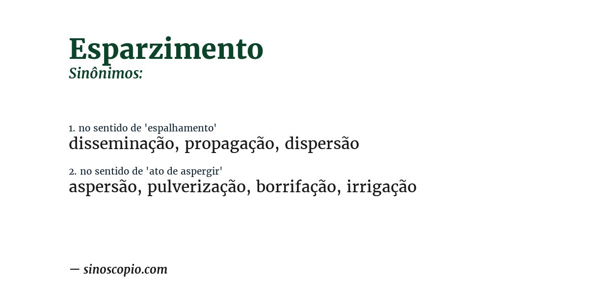 Sinônimo de esparzimento