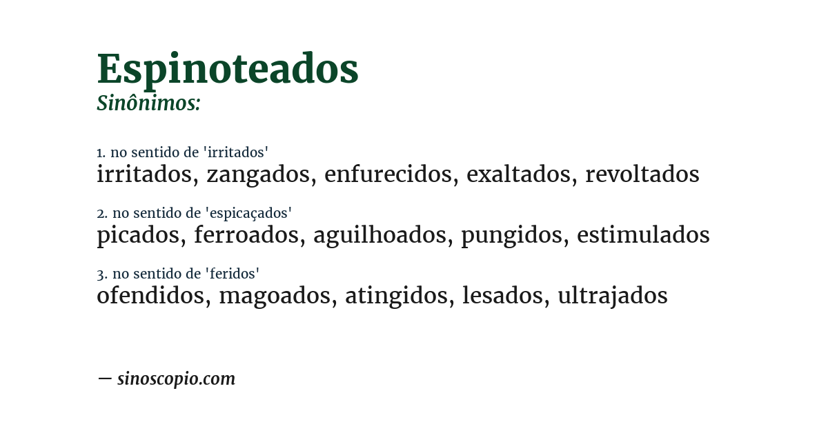 Sinônimo de espinoteados