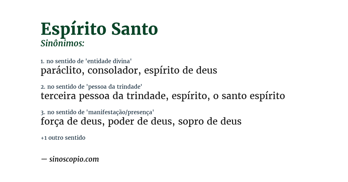 Sinônimo de espírito santo