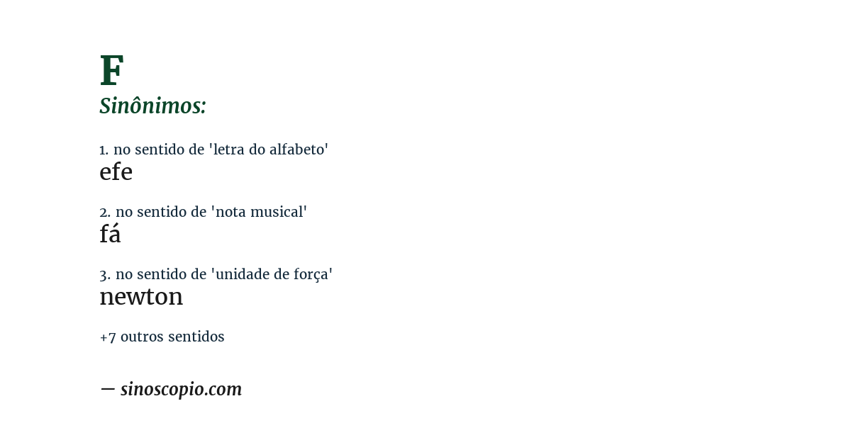 Sinônimo de f