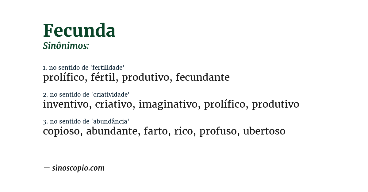 Sinônimo de fecunda
