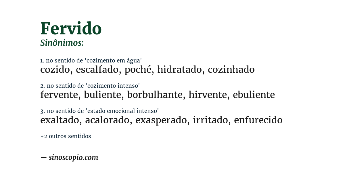 Sinônimo de fervido