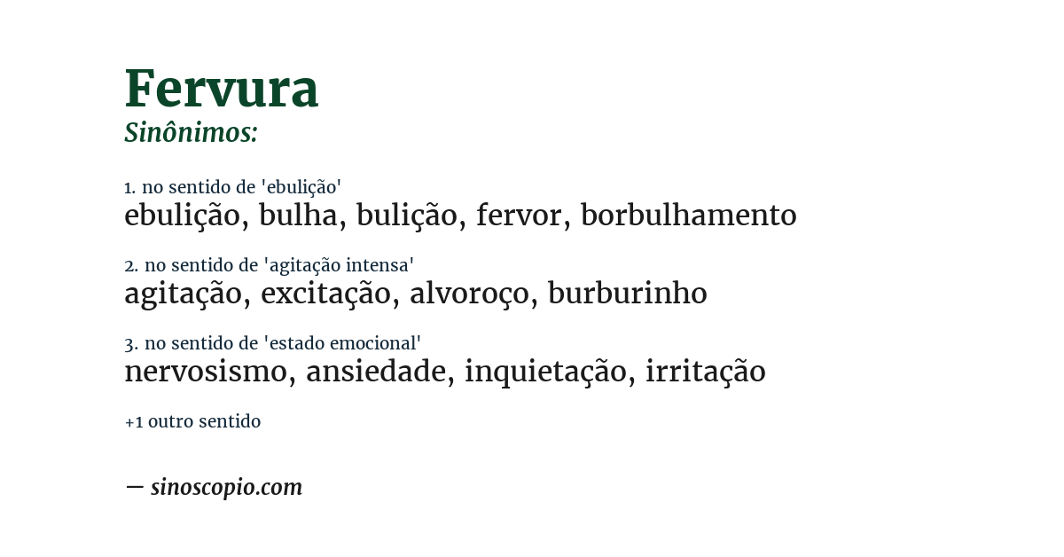 Sinônimo de fervura
