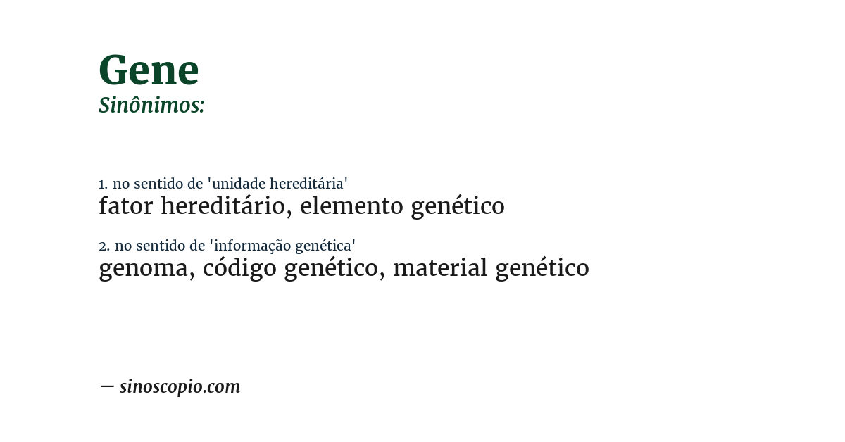 Sinônimo de gene