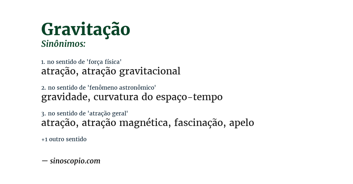 Sinônimo de gravitação