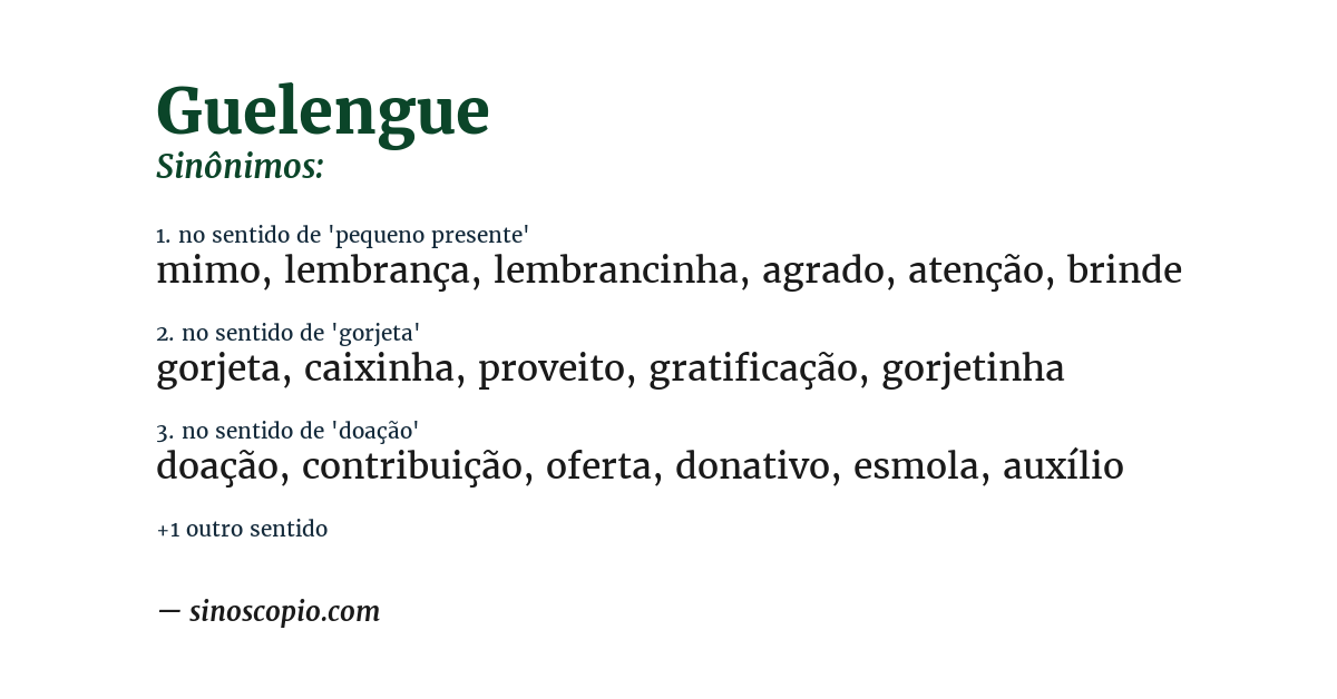 Sinônimo de guelengue