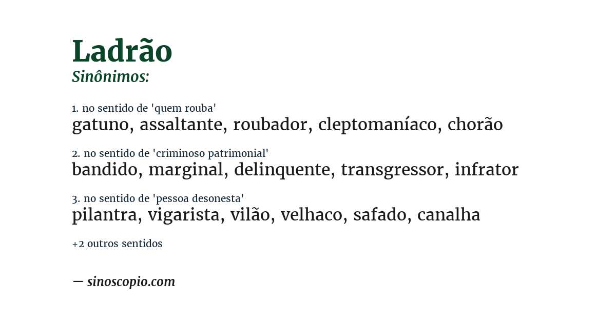Sinônimo de ladrão