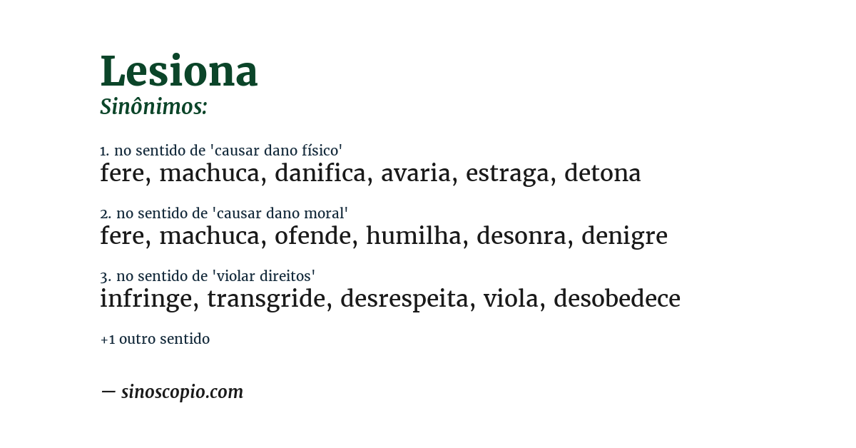 Sinônimo de lesiona