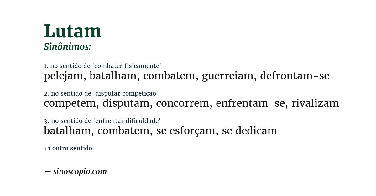 Sinônimo de lutam