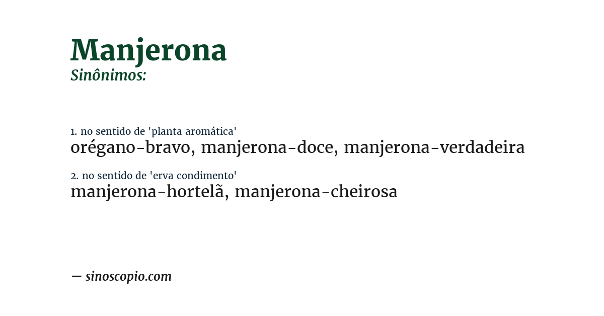 Sinônimo de manjerona