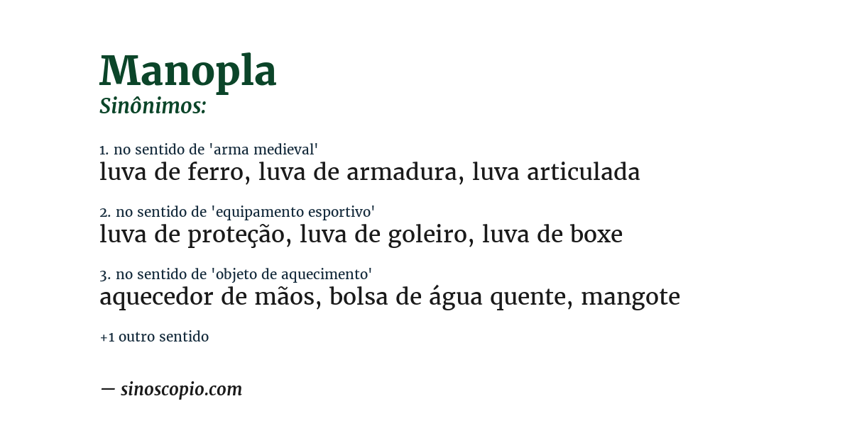 Sinônimo de manopla