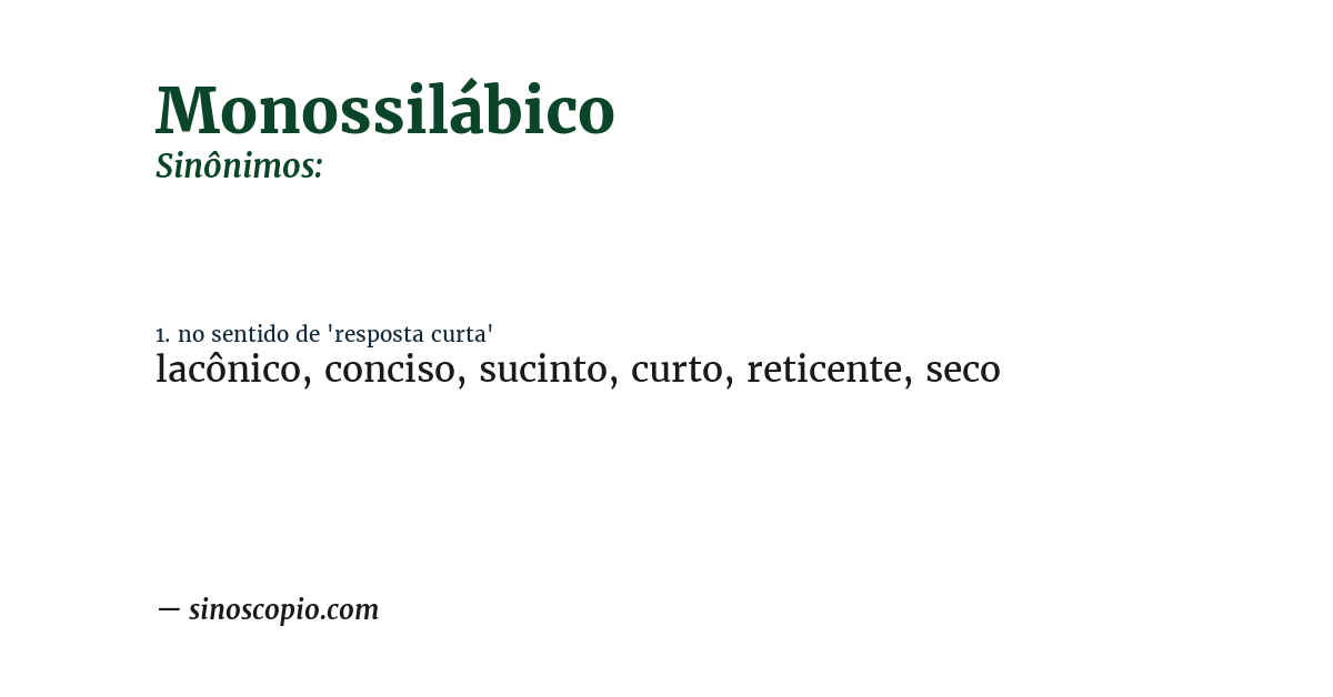 Sinônimo de monossilábico