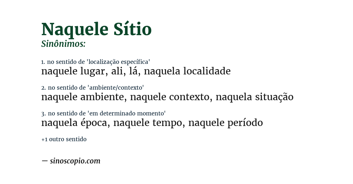 Sinônimo de naquele sítio