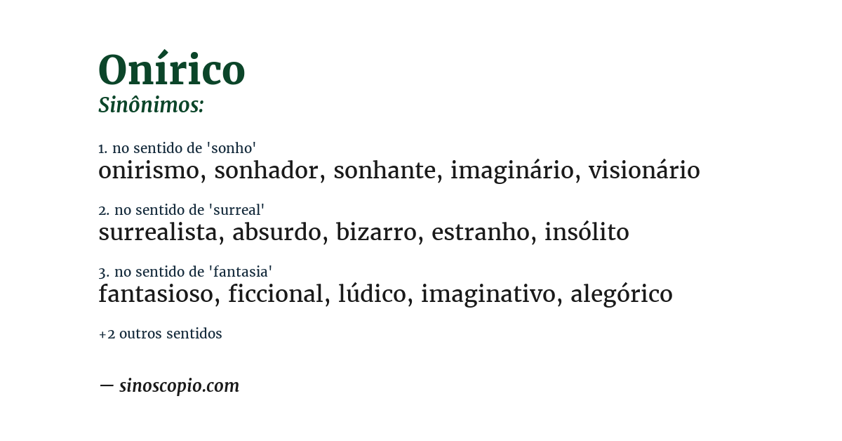Sinônimo de onírico
