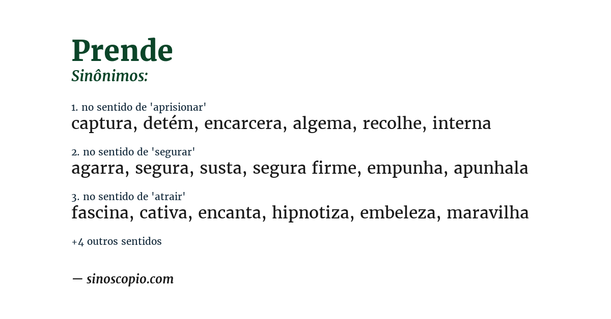 Sinônimo de prende