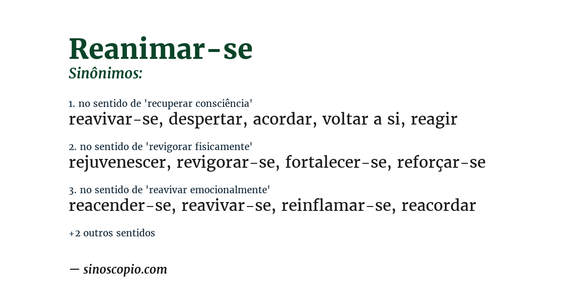 Sinônimo de reanimar-se