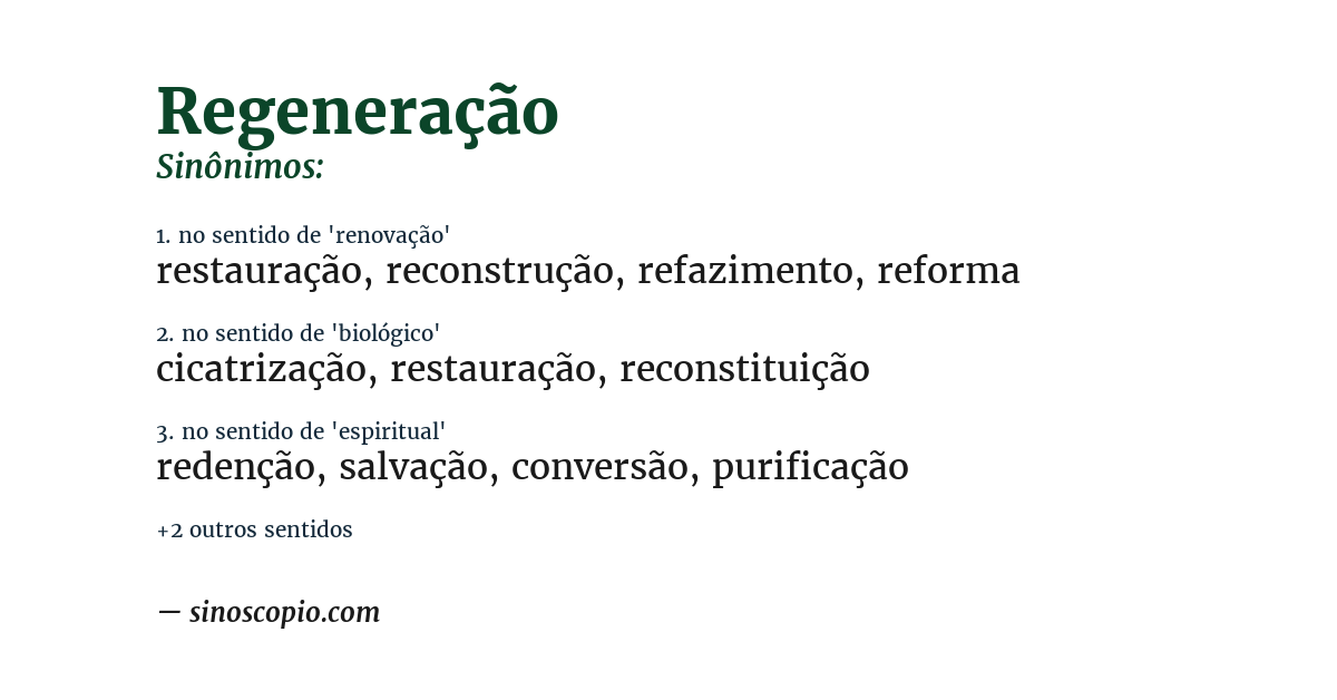 Sinônimo de regeneração