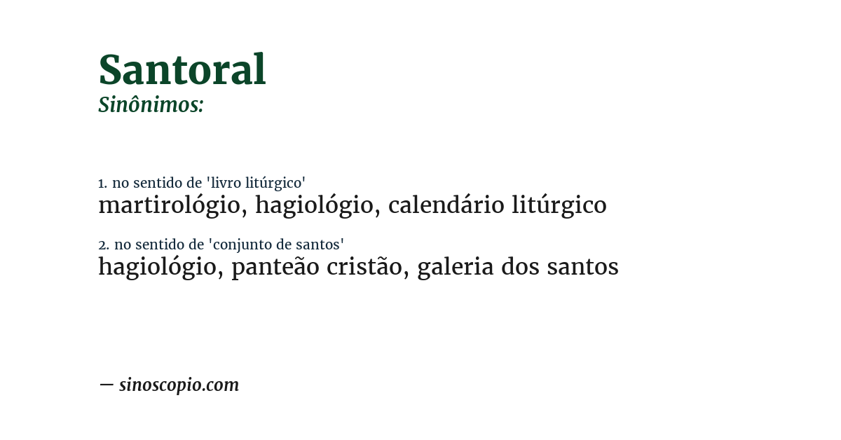 Sinônimo de santoral