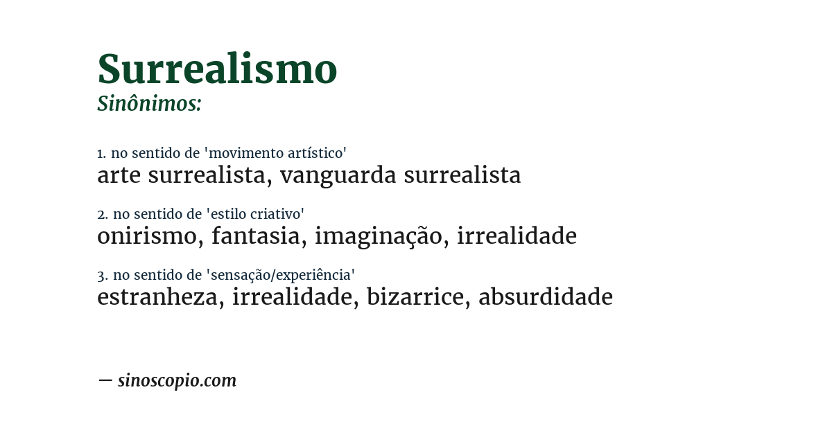 Sinônimo de surrealismo