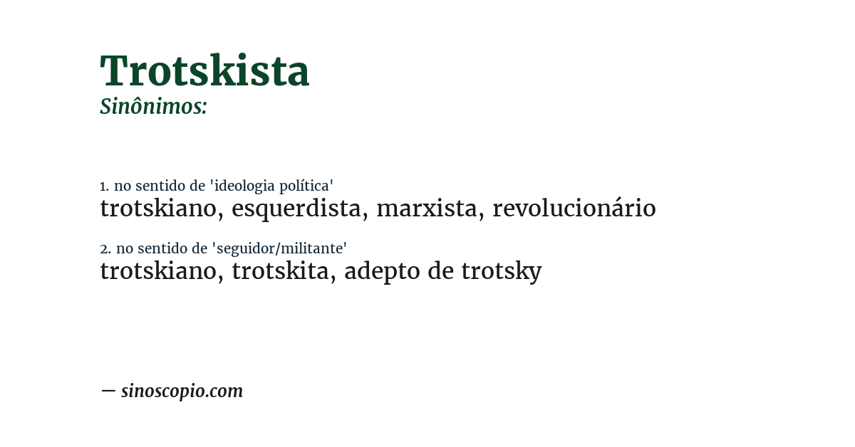 Sinônimo de trotskista