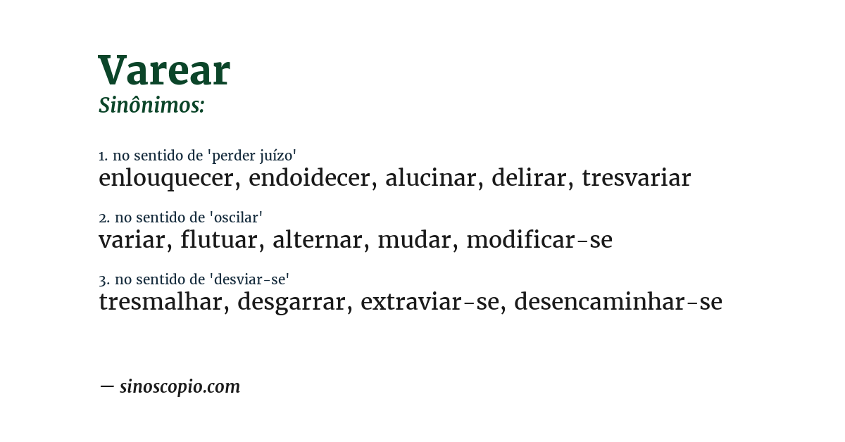 Sinônimo de varear