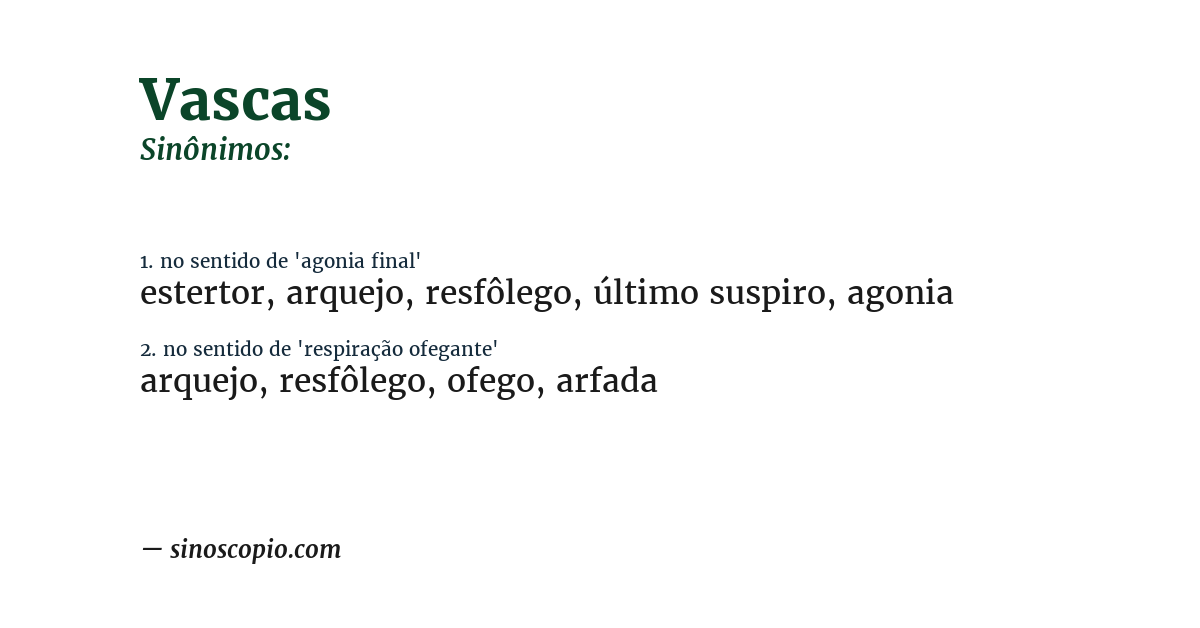Sinônimo de vascas