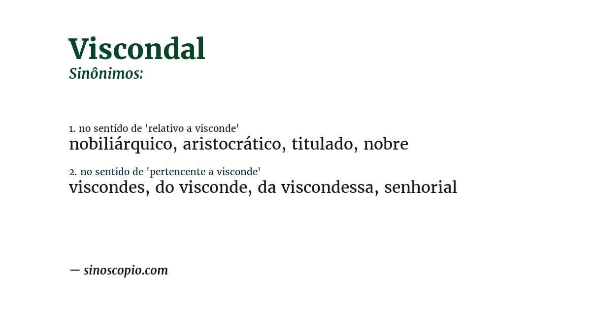 Sinônimo de viscondal