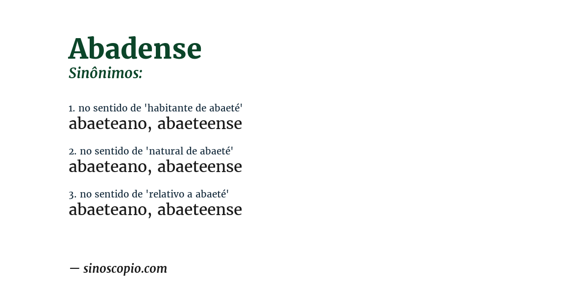 Sinônimo de abadense