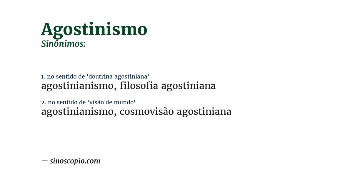 Sinônimo de agostinismo
