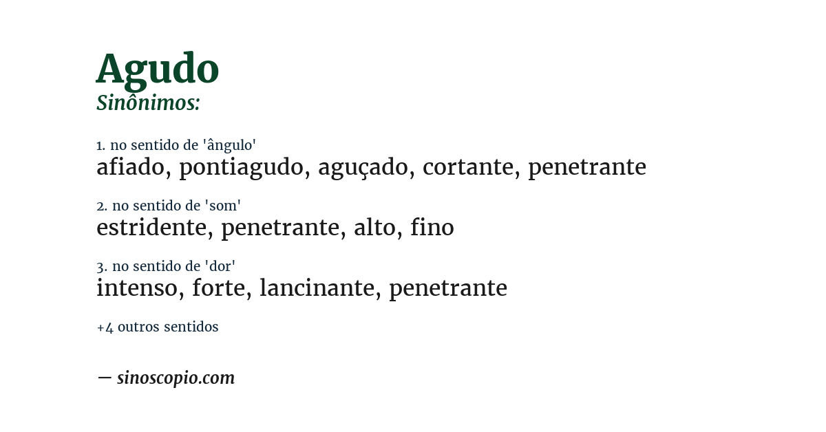 Sinônimo de agudo