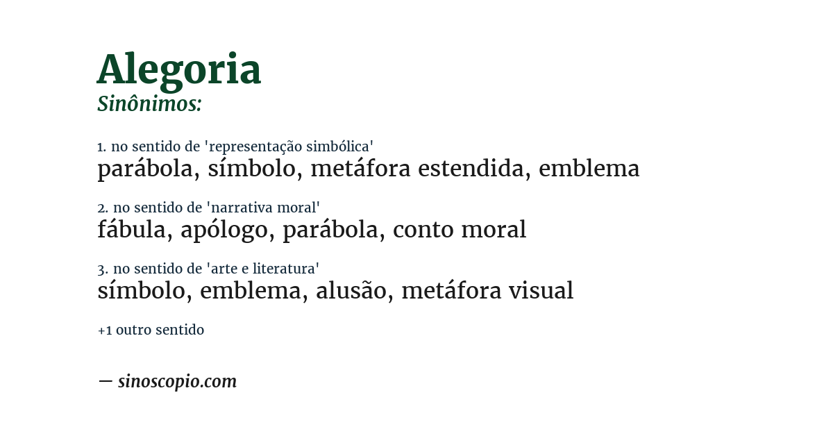 Sinônimo de alegoria
