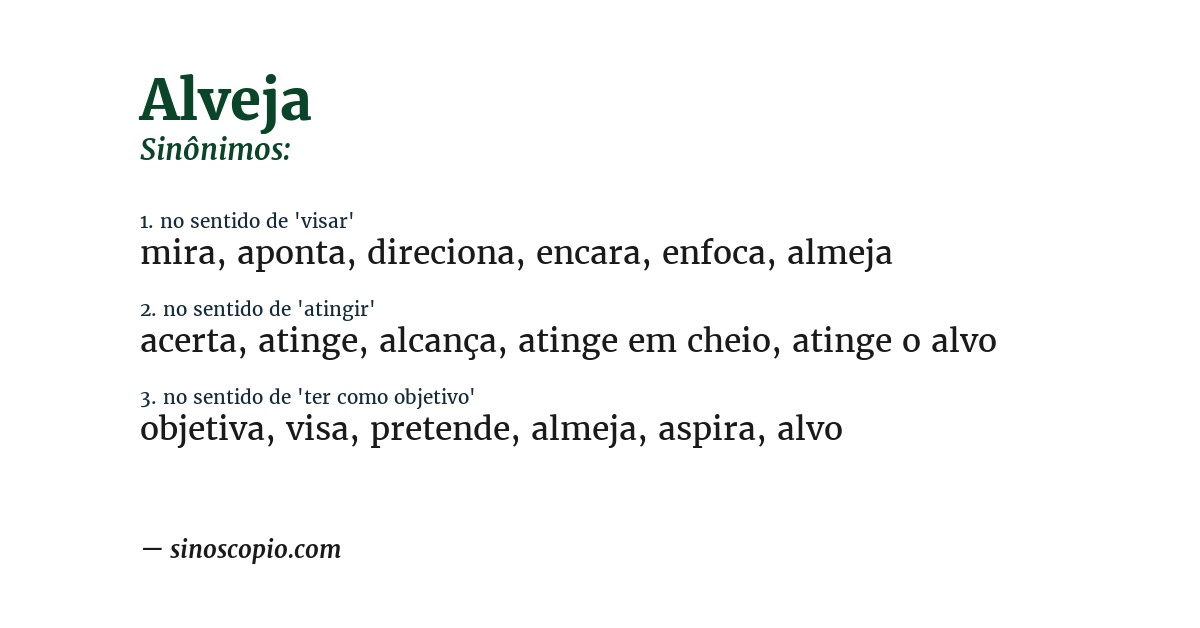 Sinônimo de alveja