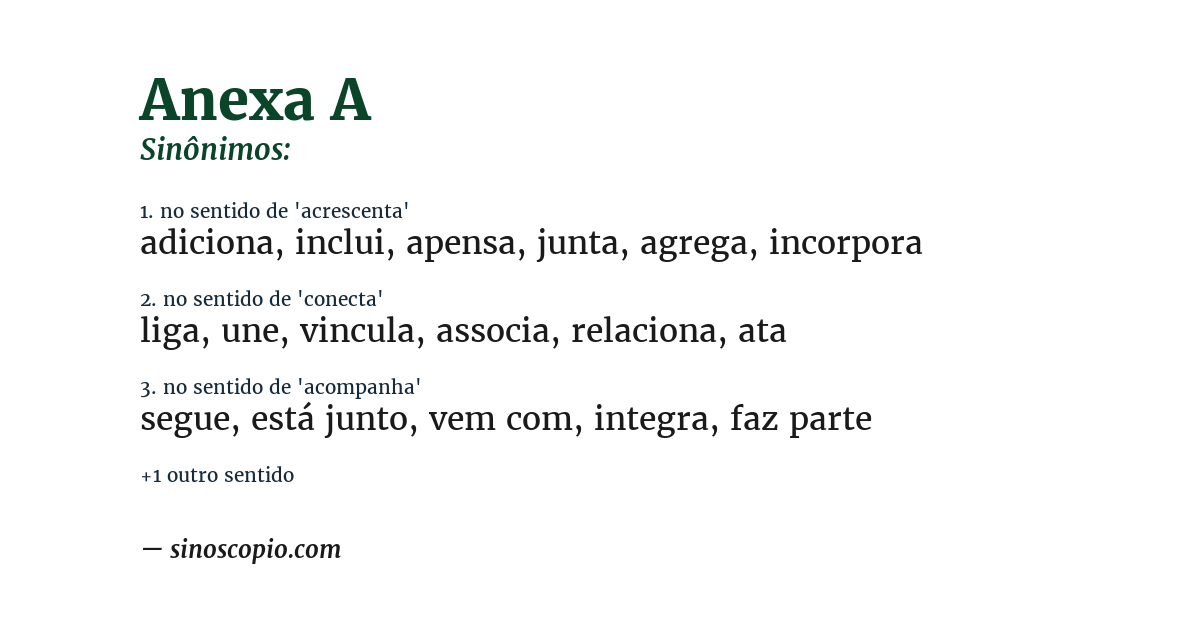 Sinônimo de anexa a