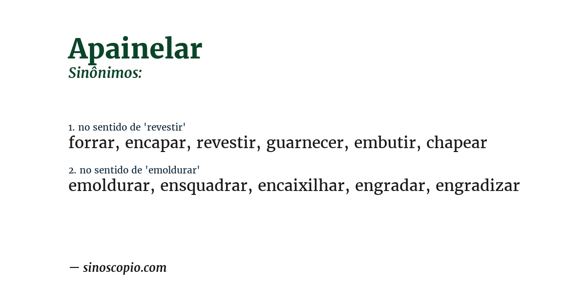 Sinônimo de apainelar