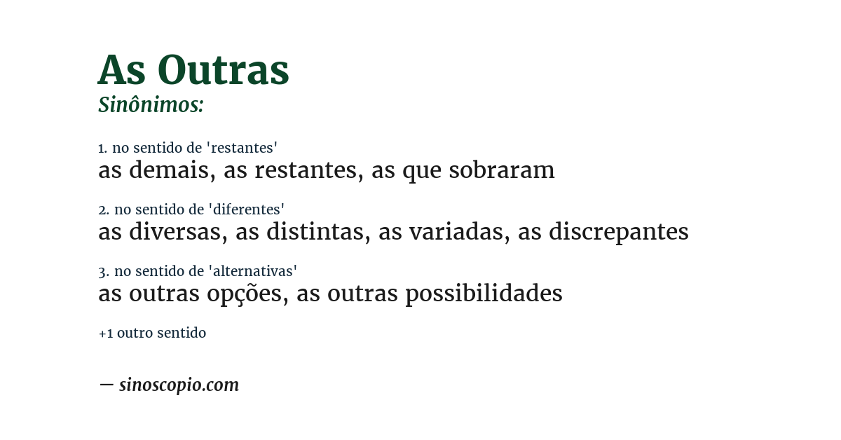 Sinônimo de as outras
