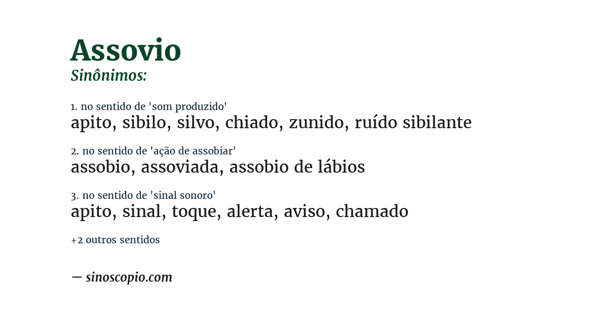 Sinônimo de assovio