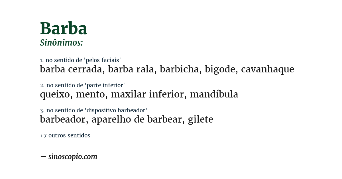 Sinônimo de barba