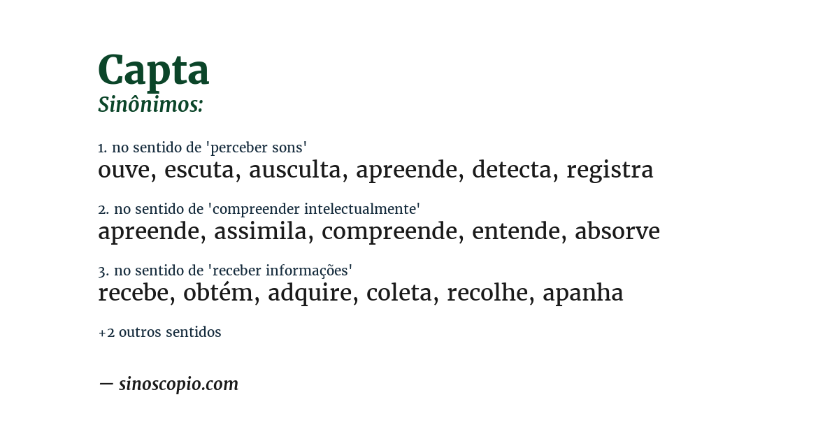 Sinônimo de capta